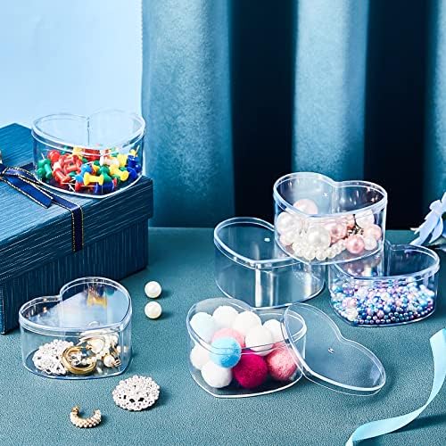 8 Pcs Clear Acrylic Box with Lid, 3.27 x 2.76 x 1.57 Inch, Classic Style