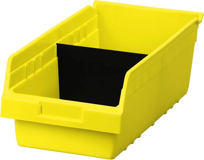 Akro-Mils 40040 Plastic Width Dividers for 6" Tall ShelfMax Shelf Bins Models 30080, 30088, and 30084, Custom Storage Inserts for Tools, Crafts & Supplies, 12-Pack, Black
