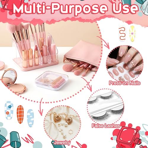 AceOrbit 48 Pcs Press on Nail Box Packaging, White Acrylic Case