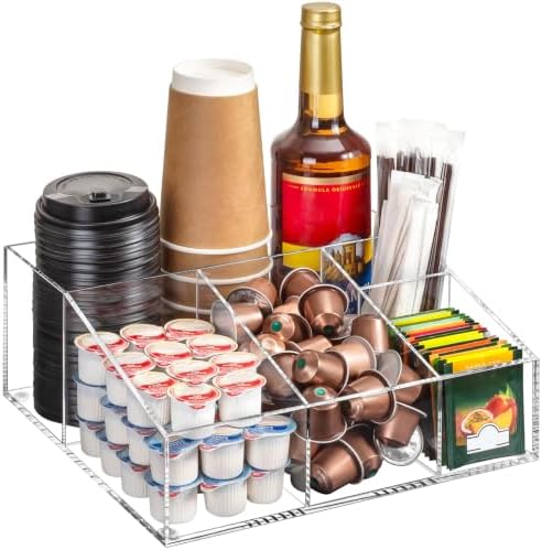 BEYGORM Acrylic Coffee Bar Station Organizer for Countertop