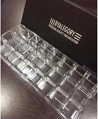 (Set Of 2) Acrylic Lipstick Makeup Organizers 24 Space Beauty Storage Refillable Cosmetic Container - Clear