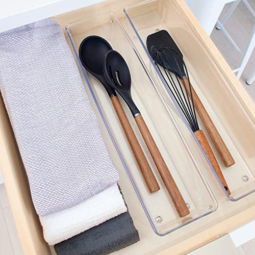 iDesign Plastic Drawer Organizer, Set of 2, 4" x 16" x 3"