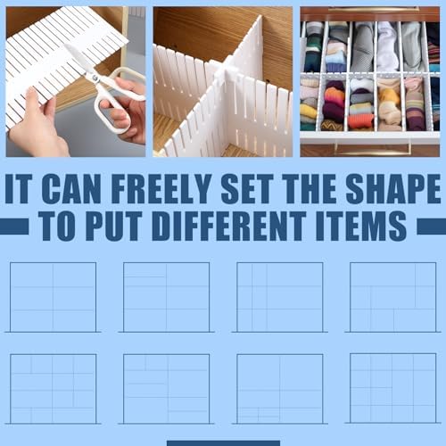Blosssound 15 Pcs 5.12 Tall Drawer Divider, Adjustable Organizer, White