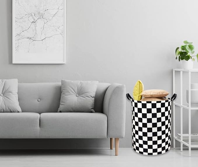 Boys Laundry Basket hamper Kids Hamper Car Toy Organizer Bins for Room Decor,Gift Basket for Bedroom(Racing Flag)