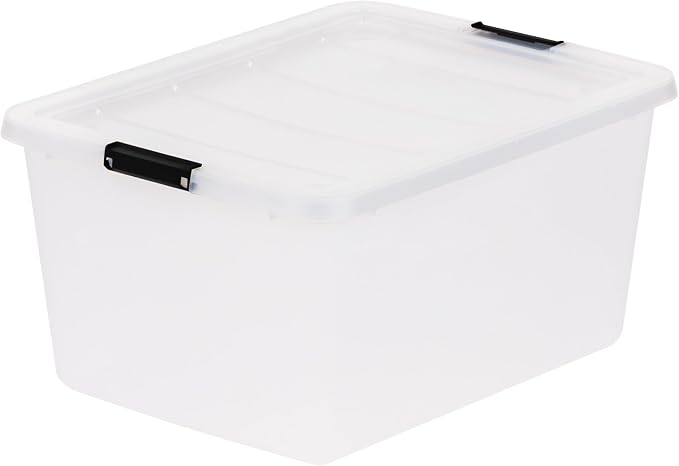 IRIS USA 32 Qt High-Capacity Clip Box 6-Pack, Craft Storage Bins with Latching Lids, Art & Writing Supply Containers for Home, Office & Classroom Organization