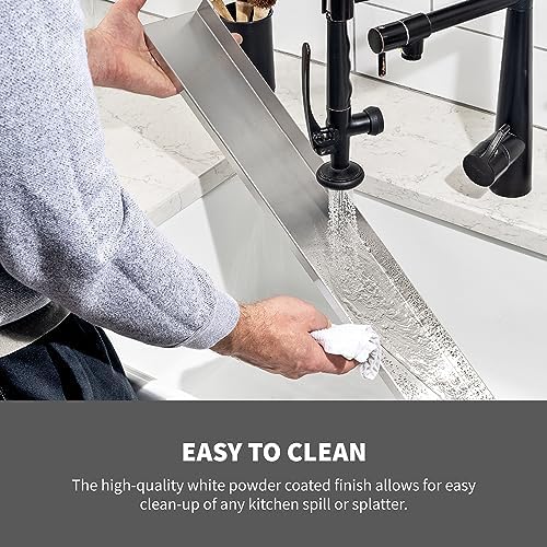 StoveShelf 20" Apartment Length White Magnetic Shelf for Kitchen Stove - Kitchen Storage Solution with Zero Installation