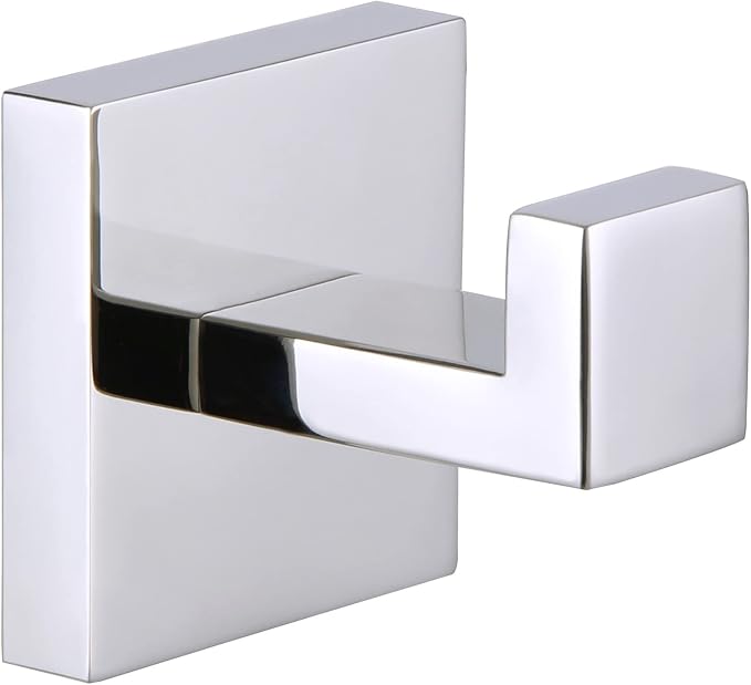 Angle Simple Towel Hook for Bathroom, SUS 304 Stainless Steel Shower Bath Towel Robe Hanger, Wall Coat Hook, Polished Chrome