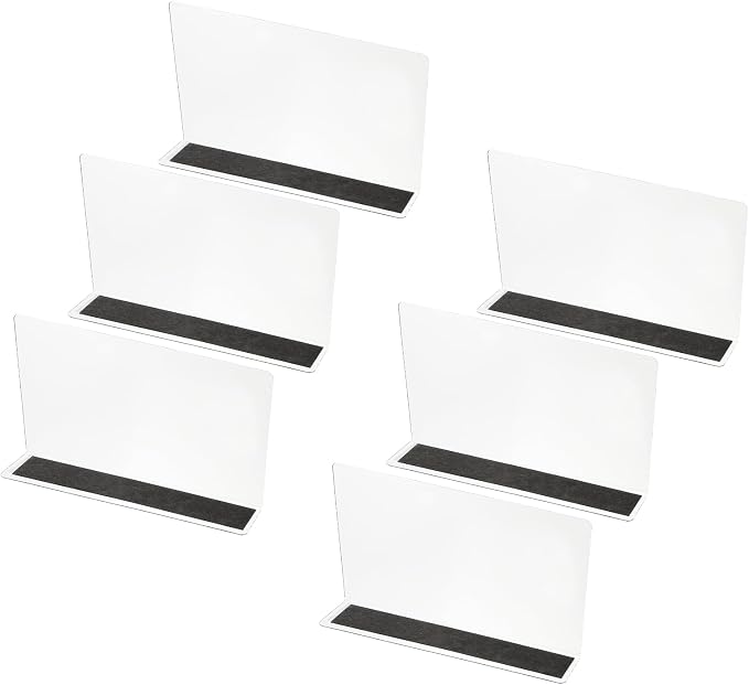 PATIKIL 12 Pack Shelf Dividers for Closet Organization, 7.9x1.57x4.7 Acrylic Magnetic Closets Separator Kitchen Cabinet Shelves Under Bed Blocker for Bedroom Kitchen Office, Clear