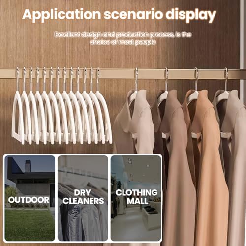 Jiang&Rong 60 Pack Beige Velvet Hangers