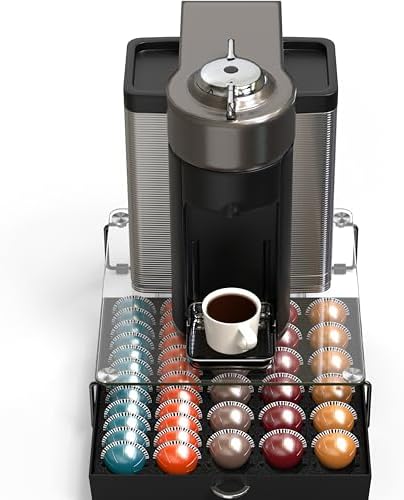 Deco Brothers Tempered Glass Vertuo Pod Holder, Fits 30 Large/60 Small Pods