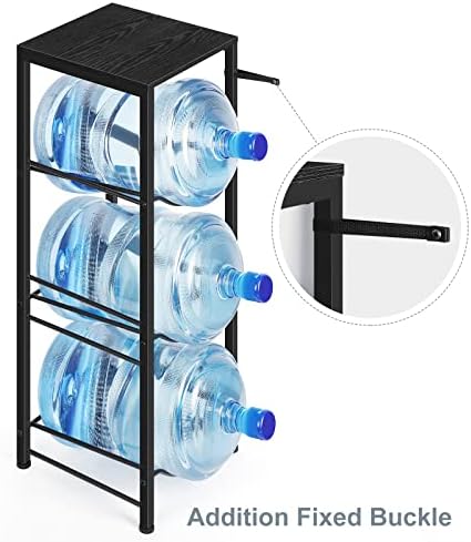 Water Bottle Holder Organizer 5 Gallon Water Jug Stand with Shelves, 3-Tier Water Bottle Dispenser Stand for Kitchen Liv