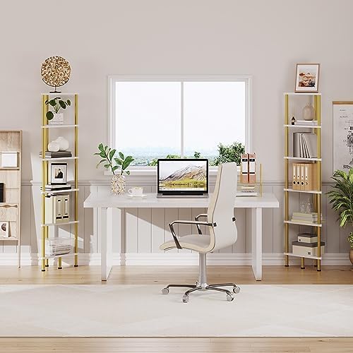 HOOBRO Corner Shelf Stand, Industrial 6-Tier Wall Corner Bookshelf with Metal Frame, Plant Display Shelf, Bookcase for S
