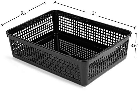 Aebeky A4 Size Plastic Paper Storage Trays,Desktop File Organizer Baskets,6-Packs (Black)