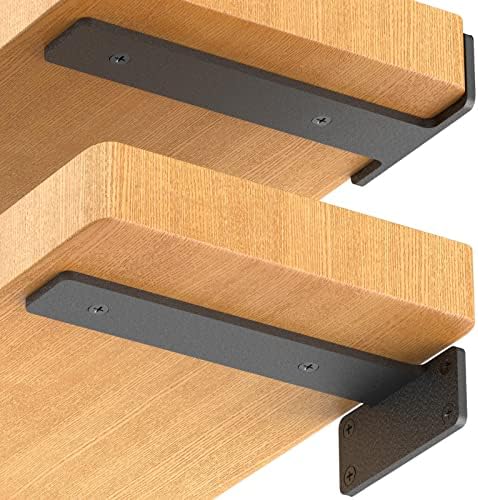 Starunder 12 Inch Floating Shelf Brackets,6 Pack L‑Shape Shelf Supports