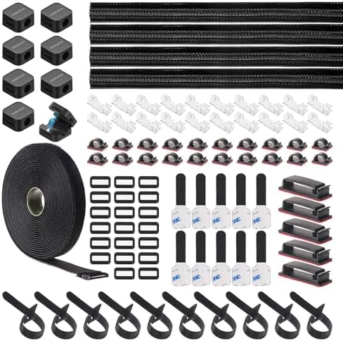Cable Management Organizer Kit, Desk Cable Organizer, Cable Management Under Desk, Wire Management and Cord Organizer fo