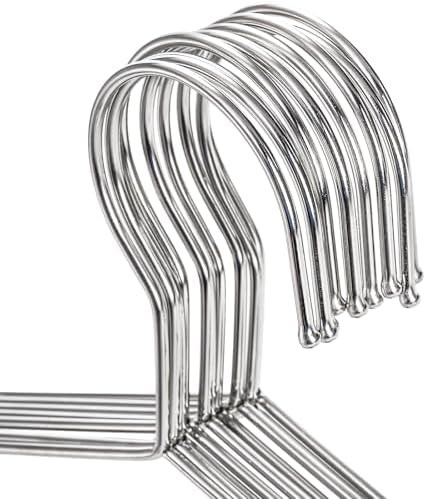 Tosnail 50 Pack Stainless Steel Strong Wire Metal Hangers Heavy Duty Clothes Hangers - 16.5"/42cm