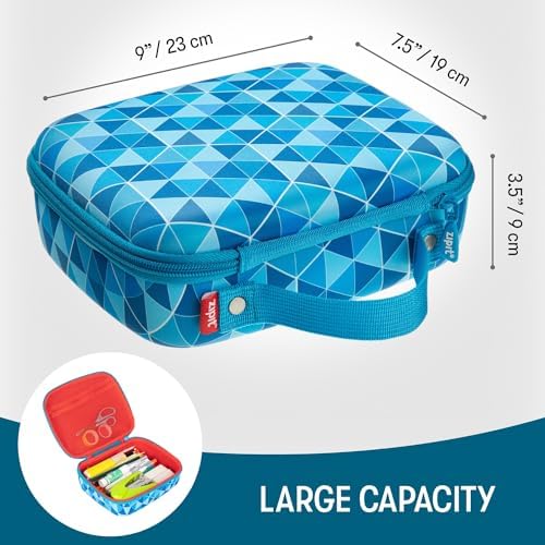 ZIPIT Jumbo Pencil Case, Cute Aesthetic Large Capacity Pencil Box, Blue