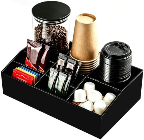 Coffee Bar Accessories, Acrylic Coffee Station Organizer Storage Box