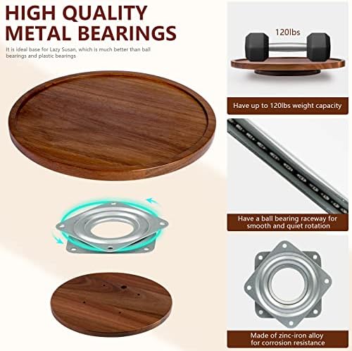 ANBOXIT Lazy Susan Organizer for Table, 12 Inch Wooden Lazy Susan Turntable