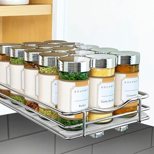 LYNK PROFESSIONAL® Pull Out Spice Organization for Cabinets - 6-3/8 inch Wide – Spice Rack for Inside Cabinets, Slide Ou