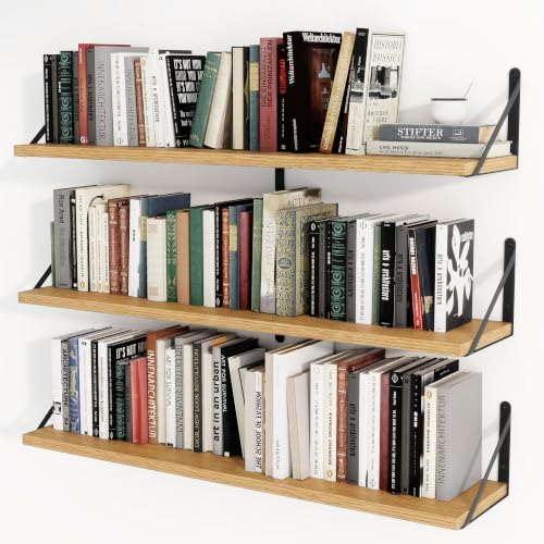 Heimlove Floating Book Shelves for Wall,35.43Inches Long Wall Mounted Bookshelves,Heavy Duty Bracket Shelves for Living 