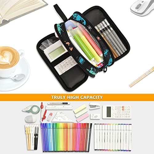 Fisyme Insect Bugs Print Pencil Case Large Capacity Pen Box Makeup Pouch Holder Organizer Stationery Bag for School Office College Traval Adults