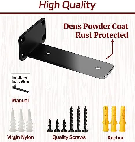 6 Inch Shelf Brackets, 8 Pack Floating Shelf Bracket, 1/5" Thick