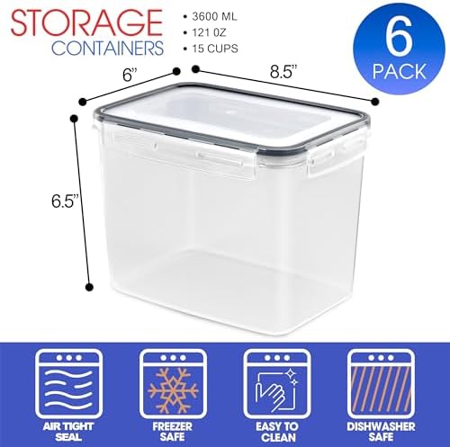 Sorbus Air Tight Pantry Storage Containers, with Lids (6 Pack)