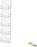 Marketing Holders Hanging Business Card Holder 5 Pocket Vertical Clear Acrylic Wall Mount with Hardware for 3.5" x 2" Gift and Appointment Cards Multi Slot Space Saver Travel Agents Restaurants