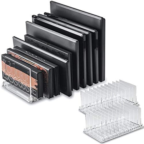 Acrylic Makeup Storage Eyeshadow Palette Organizer w/Removable Dividers 10 Space Display Case Fits Virtually All Blush P