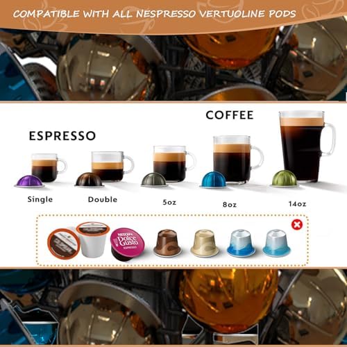 Nespresso Pods Holder Tower Stand,Vertuo Pod Holder 40 Pods Capacity,Black