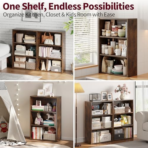 Book Shelf,3-Tier Bookshelf Storage Shelves, 35 Inch Bookcase