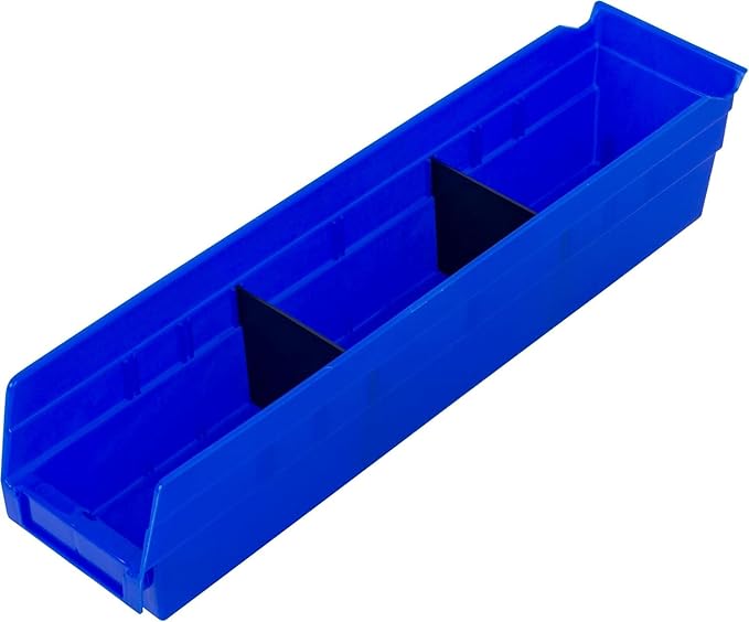 Akro-Mils 40120 Plastic Width Dividers for 4" Tall Shelf Bins Models 30120, 30128, and 30124, Custom Storage Inserts for Tools, Crafts & Supplies, 24-Pack, Black