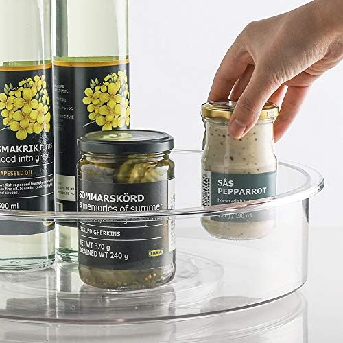 SANNO Round Lazy Susan RotatingTurntable Storage Container for Kitchen Cabinet, Pantry, Refrigerator, Countertop Food Sa