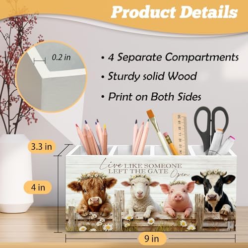 Highland Cow Sheep Pig Pen Holder Organizer for Desk Accessories
