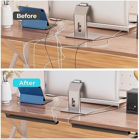 Delamu 2 Pack Safe & Tidy Cable Management Solution - Protect Kids & Pets with Home & Office Cable Management Under Desk