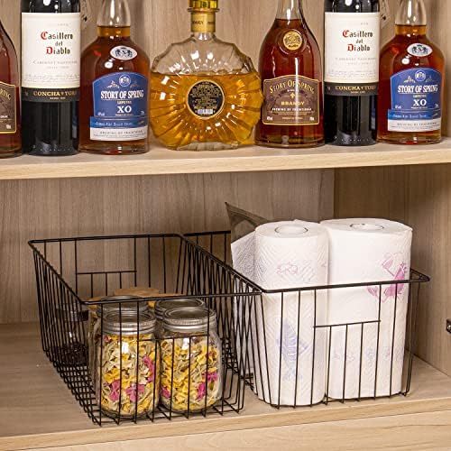 Freezer Organizer Bins - 3 Pack Stand Up Freezer Baskets for 16，17，21 cu.ft Upright Freezer, Wire Storage Baskets with B