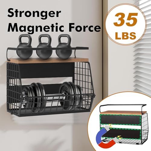 Magnetic Shelf for Fridge,Hanging Wall Basket for Potato Onion Fruit and Vegetable Storage Bins,Large Produce Container 