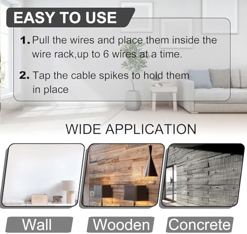 100 Pack Cable Stackers with Steel Nails, White Electrical Wire Clip Set