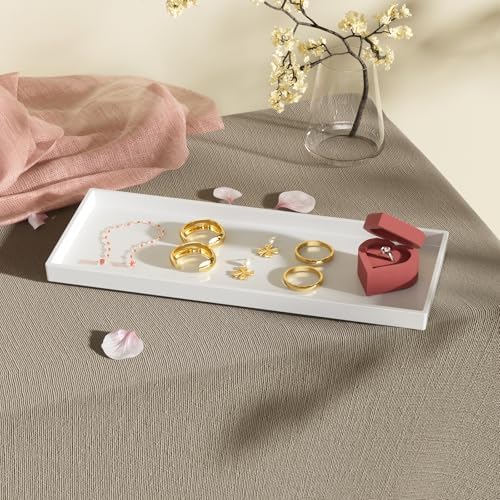 Vanity and Bathroom Tray, 15" ABS Countertop Organizer,Waterproof Vanity Tray for Toilet Tank,Perfume,Soap,Keys,Bathroom