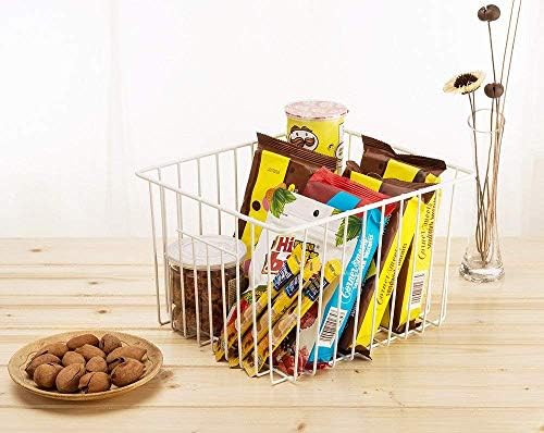 SANNO Freezer Wire Storage Organizer Basket, Refrigerator Storage Baskets Bins Organizer with Built-in Handles for Cabin