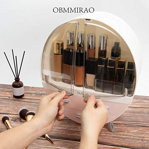 Elegant Dustproof Makeup Storage Organizer Box, Waterproof Medium Cosmetics Organizer Storage with Drawers Skincare Cosm