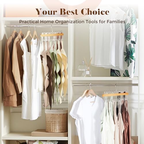 HOUSE DAY Closet Organizers and Storage, Tank Top Hangers, Rotatable Bra Organzier for Closet, Max 48 Storage Capacity S