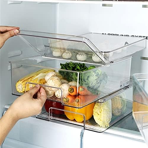 SANNO Freezer Containers Food Storage Containers Fridge Containers Plastic Organization Storage Bin for Fridge, Freezer,