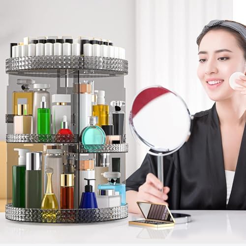 Rotating Makeup Organizer Countertop, Acrylic Makeup Storage Organizer Round, Large Cosmetic Organizer 7 Layers Large Ca