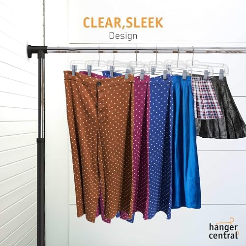 14 Inch Clear Pants Hangers, 12 Pack
