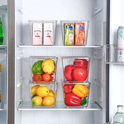 Vtopmart 1 Pack Clear Stackable Storage Bins with Lids and Handles, Medium