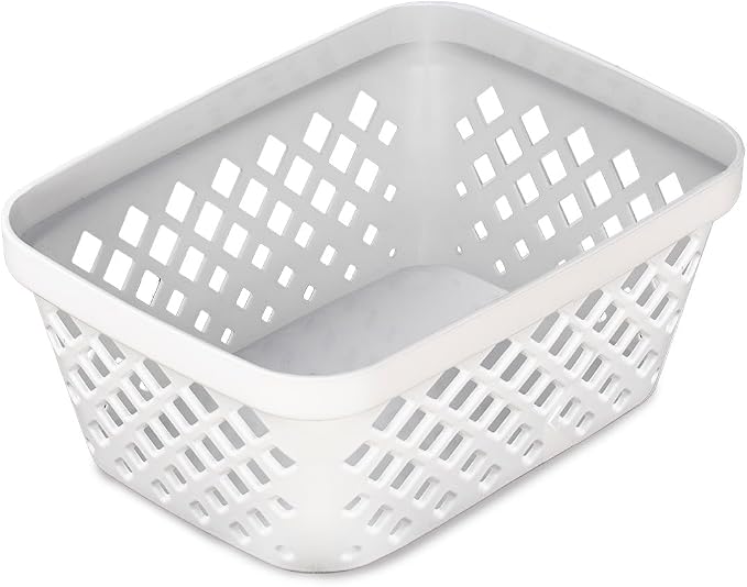 Glad Plastic Storage Basket Set - Multipurpose Drawer Trays, Kitchen Pantry Containers, and Bathroom Bins - 9 Pack Small Organizers, White, 6.25" L x 4.6" W x 2.7" H