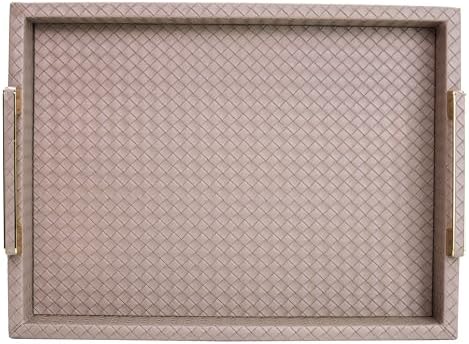 Faux Leather Serving Tray, Cinnamon Pink, 16" x 12"