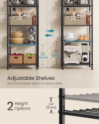 SONGMICS 6-Tier Wire Shelving Unit, Steel Storage Rack, Easy Assembly